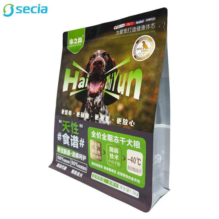 High End Customized Pet Food Eight Side Sealed Bag